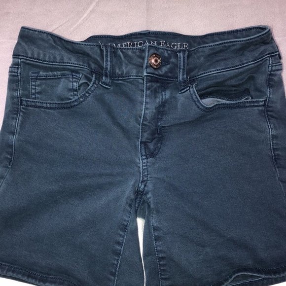 American Eagle Outfitters Blue/gray Jean Shorts Size: 2 - Picture 2 of 10